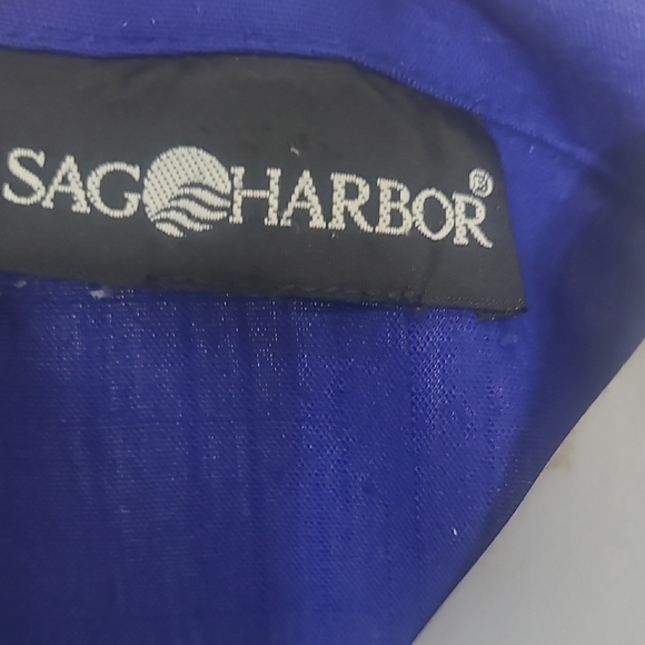 Sag Harbor Royal Blue Blazer Oversized Hip Length Button Pocket Classic Jacket - Picture 2 of 6